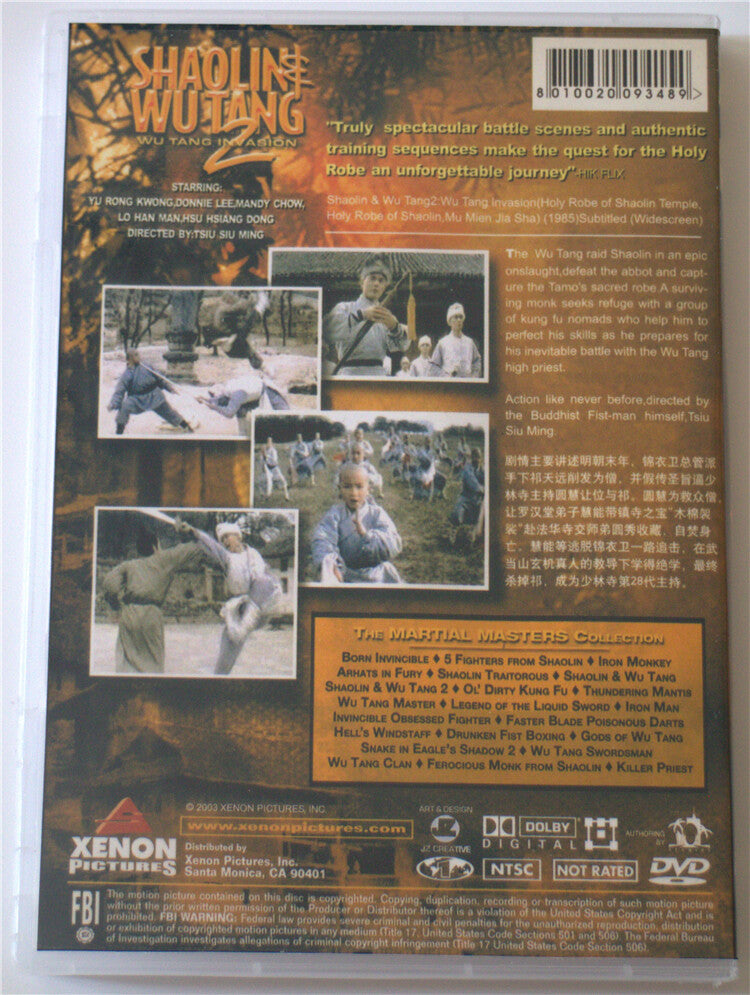 Holy Robe of the Shaolin Temple Yu Rongguang Chinese Cantonese Language DVD